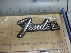VINTAGE METAL FENDER BLACK FACE/SILVERFACE STYLE AMP LOGO  USED   OEM W/SCREWS