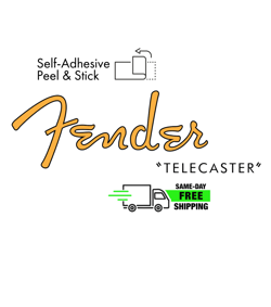 TELECASTER PEEL & STICK 50S STYLE HEADSTOCK DECAL FOR FENDER GUITARS NONMETALLIC