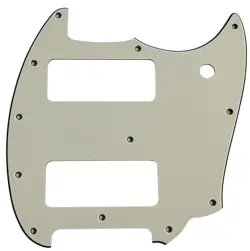 GUITAR PICKGUARD FOR FENDER OFFSET SERIES MUSTANG P90 STYLE 3 PLY PARCHMENT