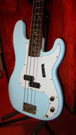 VINTAGE 1965 FENDER PRECISION BASS DAPHNE BLUE W/ ORIGINAL CASE