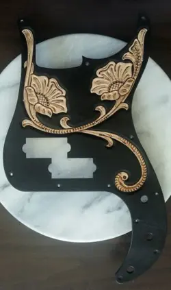 TOOLED LEATHER PICKGUARD FOR FENDER P-BASS