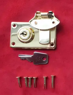 CHENEY STYLE REPLACEMENT LOCK BRASS FOR FENDER, RICKENBACKER CASES