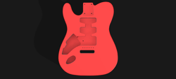 3D PRINTED FENDER TELECASTER X STRAT GUITAR BODY, CUSTOM DESIGN, LEFT HANDED