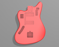 3D PRINTED FENDER JAGUAR GUITAR BODY, CUSTOM DESIGN, LEFT HANDED