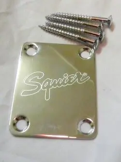 ORIGINAL FENDER SQUIER '51 NECK PLATE CHROME W/ SCREWS