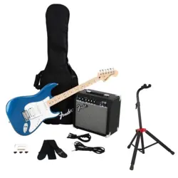 FENDER SQUIER AFFINITY SERIES STRATOCASTER ELECTRIC GUITAR W/ GUITAR STAND KIT