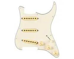 USED FENDER ERIC JOHNSON SIGNATURE PRE-WIRED STRAT PICKGUARD - PARCHMENT 11 HOLE
