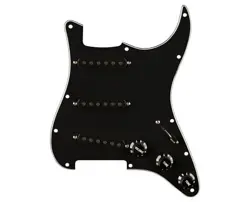 USED FENDER PRE-WIRED STRAT PICKGUARD PURE VINTAGE '65 W/RWRP MID - BLACK