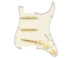 USED FENDER PRE-WIRED STRAT PICKGUARD PURE VINTAGE '59 W/RWRP MID - PARCHMENT