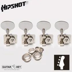 (4) HIPSHOT HB10 BASS TUNERS LOLLIPOP KEYS FOR FENDER JAPAN MUSTANG BASS, NICKEL