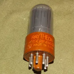 RAYTHEON JAN CRP  6V6 GTY BROWN BASE POWER TUBE FOR FENDER CHAMP AMP