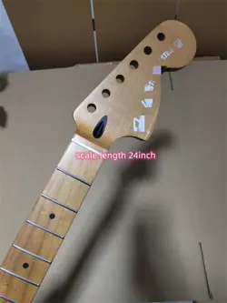 24 INCH 22 FRET STRAT ELECTRIC GUITAR NECK ROASTED MAPLE  FOR DIY FENDER PARTS