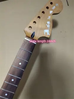 24 INCH 22 FRET STRAT ELECTRIC GUITAR NECK MAPLE ROSEWOOD FOR DIY FENDER PARTS