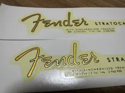 2PCS FENDER GUITAR STRATOCASTER RETRO WATERSLIDE TRANSFER NECK HEADSTOCK DECALS