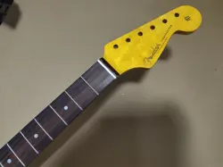 YELLOW 21 FRET ST ELECTRIC GUITAR NECK PART MAPLE FOR DIY FENDER REPLACEMENT