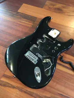 GENUINE FENDER BLACK STRATOCASTER STANDARD STRAT ALDER BODY 2 1/16