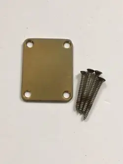 VINTAGE FENDER 70S NECK SCREWS RELIC TELE ELECTRIC GUITAR  AGED GOLD NECK PLATE