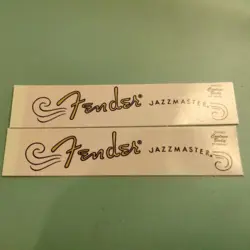 2PCS FENDER JAZZMASTER 60'S GUITAR WATERSLIDE TRANSFER HEADSTOCK DECALS STICKER