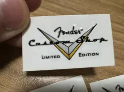 3PCS FENDER GUITAR CUSTOM SHOP LIMITED EDITION PVC UV TRANSFER HEADSTOCK STICKER