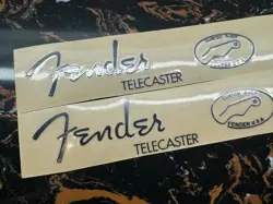 2PCS HEADSTOCK SELF-ADHESIVE METAL STICKER FOR FENDER TELECASTER CS GUITAR BLACK