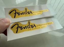 2PCS FENDER STRATOCASTER TELE GUITAR HEADSTOCK WATERSLIDE TRANSFER DECAL STICKER