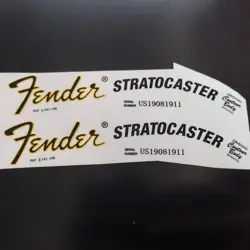 2PCS FENDER STRATOCASTER GUITAR WATERSLIDE TRANSFER HEADSTOCK DECAL STICKER COOL