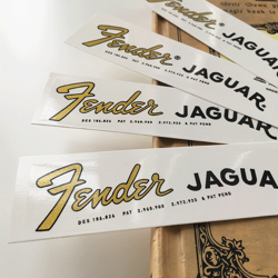 2PCS FENDER STRAT JAGUAR PVC GUITAR WATERSLIDE TRANSFER HEADSTOCK DECALS STICKER