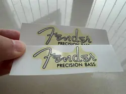 2PCS FENDER PRECISION BASS GUITAR RETRO WATERSLIDE TRANSFER HEADSTOCK DECALS NEW