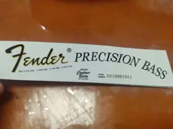 2PCS FENDER PRECISION BASS WATERSLIDE GUITAR HEADSTOCK DECALS