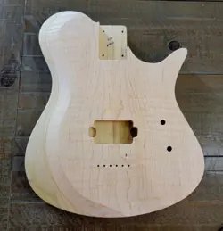 ZEUS-STYLE GUITAR BODY, FLAME MAPLE, TELE HEEL