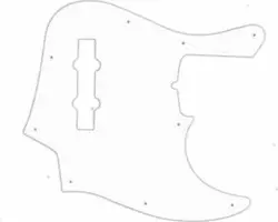 WD CUSTOM PICKGUARD FOR FENDER AMERICAN DELUXE 21 FRET JAZZ BASS#02T WHITE THIN