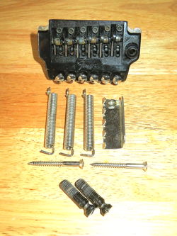 FENDER 1985 MIJ BLACK CONTEMPORARY SYSTEM I STRATOCASTER TREMOLO BRIDGE JAPAN