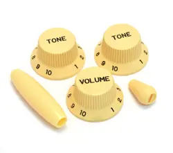 CREAM KNOB/TREM/SWITCH TIP SET FOR FENDER STRATOCASTER/STRAT® PK-0178-028