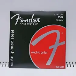 1 PACK FENDER ELECTRIC GUITAR STRINGS 250R REGULAR SET 10-46 NICKEL-PLATED STEEL