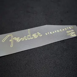 STRATOCASTER HEADSTOCK WATERSLIDE DECAL 50S GOLD OUTLINE FENDER STYLE NEW