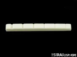 *NEW FLAT SLOTTED BONE NUT FOR FENDER STRATOCASTER STRAT WHITE BLEACHED 42 MM