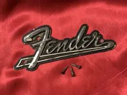 1960S USA FENDER  GUITAR AMPLIFIER LOGO AMP BADGE PLATE VINTAGE PART