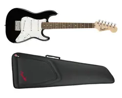 SQUIER MINI STRAT - BLACK   FENDER FEMS-610 MINI STRAT GIG BAG