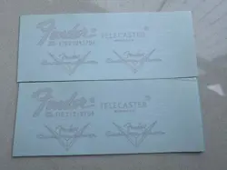 2 SETS FENDER TELECASTER CUSTOM SHOP GUITAR HEADSTOCK WATERSLIDE TRANSFER DECALS