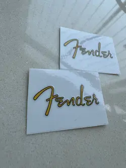 2PCS HEADSTOCK NECK VINYL UV TRANSFER STICKERS DECALS FOR FENDER ELECTRIC GUITAR