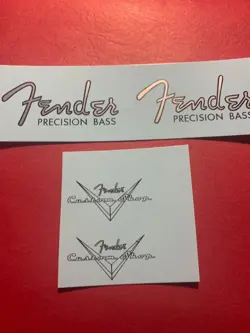 FENDER '51 PRECISION BASS WATERSLIDE HEADSTOCK DECAL 2 PER LISTING