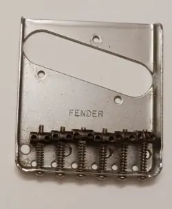 VINTAGE USA FENDER TELECASTER 6 SADDLE GUITAR BRIDGE TELE 90'S ERA