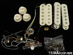 FENDER SQUIER CLASSIC VIBE 70S STRAT HSS PICKUPS POTS KNOBS, STRATOCASTER ALNICO