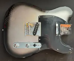 ALDER LOADED SILVER BURST ELECTRIC GUITAR BODY FITS FENDER ULTRA CONTOURED TELE