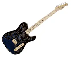 USED FENDER JAMES BURTON TELECASTER - BLUE PAISLEY FLAMES W/ MAPLE FB