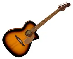 USED FENDER NEWPORTER PLAYER A/E GUITAR - SUNBURST W/ WALNUT FB