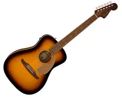 USED FENDER MALIBU PLAYER A/E GUITAR - SUNBURST W/ WALNUT FB