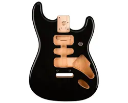 FENDER DELUXE SERIES STRATOCASTER HSH ALDER BODY 2 POINT BRIDGE MOUNT - BLACK