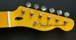 AGED MAPLE ELECTRIC GUITAR NECK W/ TUNERS FITS FENDER CUSTOM SHOP TELE