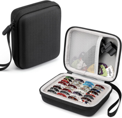 GUITAR PICK HOLDER CASE FOR FENDER, CHROMACAST, D'ADDARIO, STORAGE POUCH, BLACK